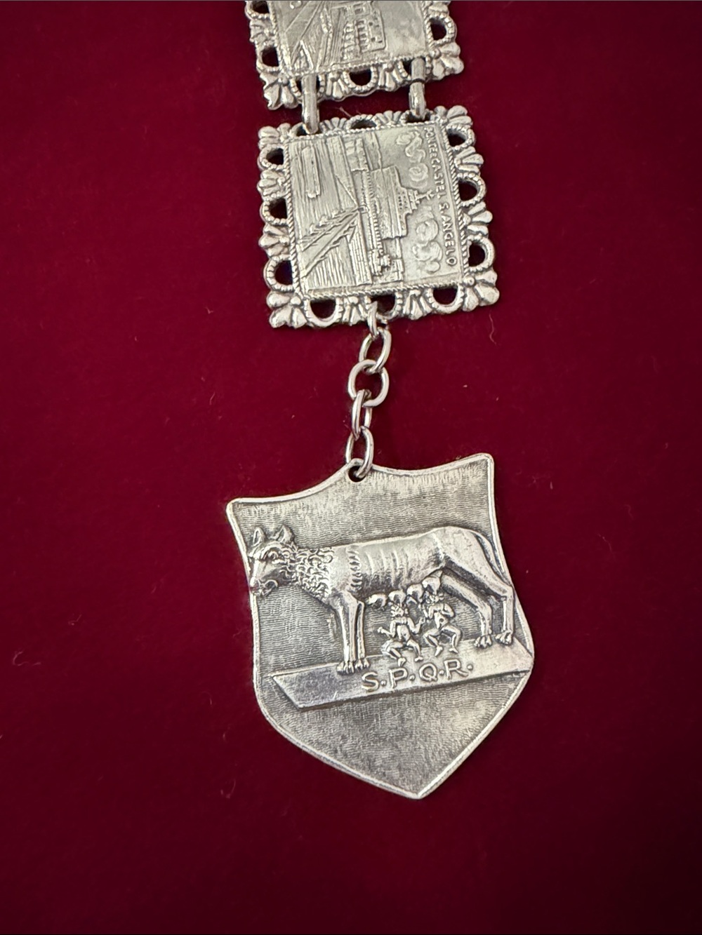 Roma Vintage Silver Souvenir Link Bracelet